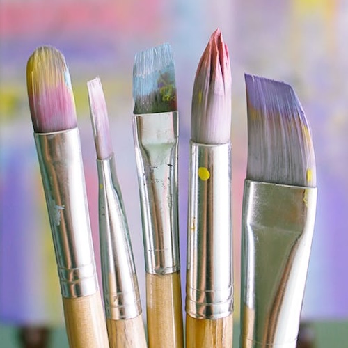 Paint brushes art class